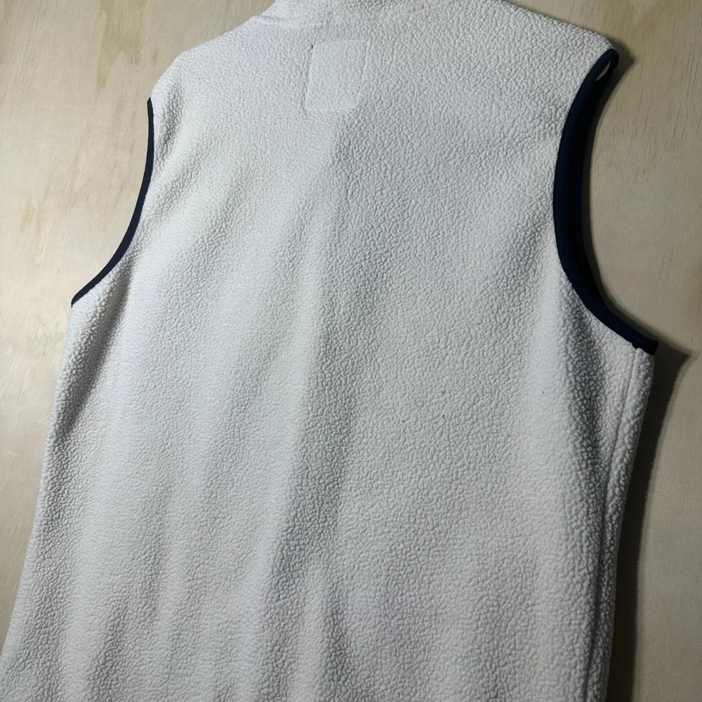 Columbia Vest Men's M Chalk Colorblock Helvetia II Sherpa Fleece Snap Retro - Picture 9 of 10